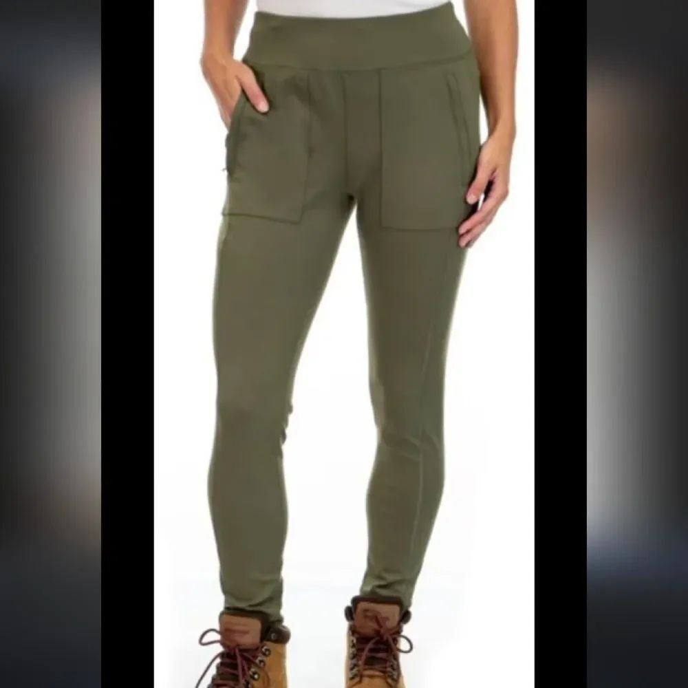 EUC Olive Ridgecut Stretch Fit Natural Rise Work Leggings